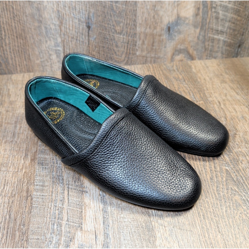 L.B. Evans Aristocrat Opera Mens Size 9 M Black Pebble Leather Casual Slippers